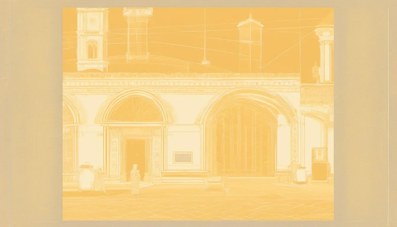 Illustration of the octagonal Baptistery of Parma in pink-veined marble, showing its four tiers of arcaded loggias, a carved portal, and a roofline of eight slender turrets against the sky.